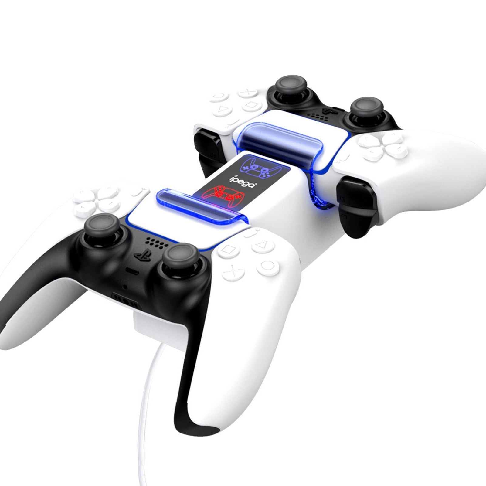 IPEGA PG-P5003 Dual Controllers Charger Station for PS5 Controller Charging Base with LED Indicator Light Charging Dock Replacement IPEGA PG-P5003 Dual Controllers Charger Station for PS5 Controller Charging Base with LED Indicator Light Charging Dock Replacement